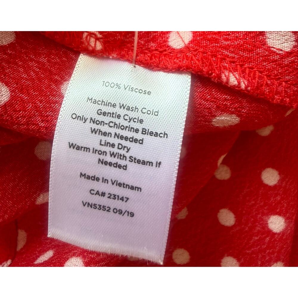 Talbots NWT Tiered Button Front Polka Dot Midi Skirt Red White M Cottagecore - Picture 8 of 9